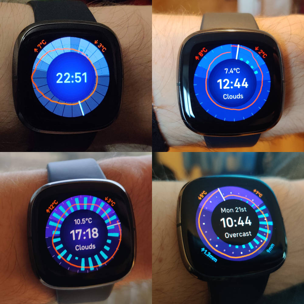 Initial design concepts for the watch face